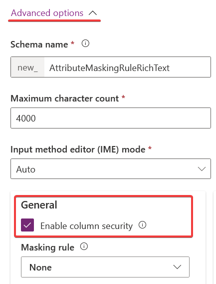 Enable Column Security
